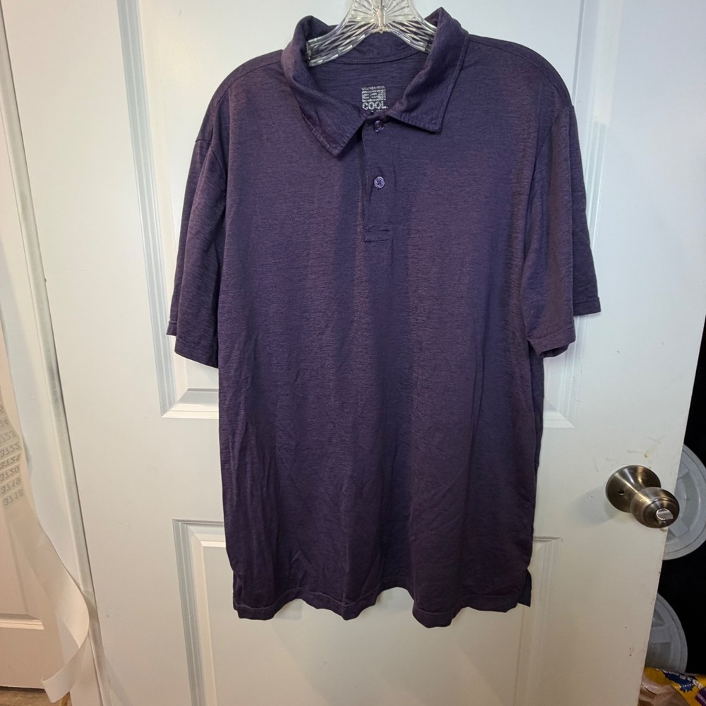 Weatherproof Mens Polo Shirt Short‎ Sleeve Purple Performance Stretch Size XL